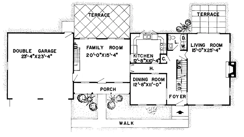 Tudor House Plan First Floor - Albert Farm Country Home 038D-0097 - Search House Plans and More
