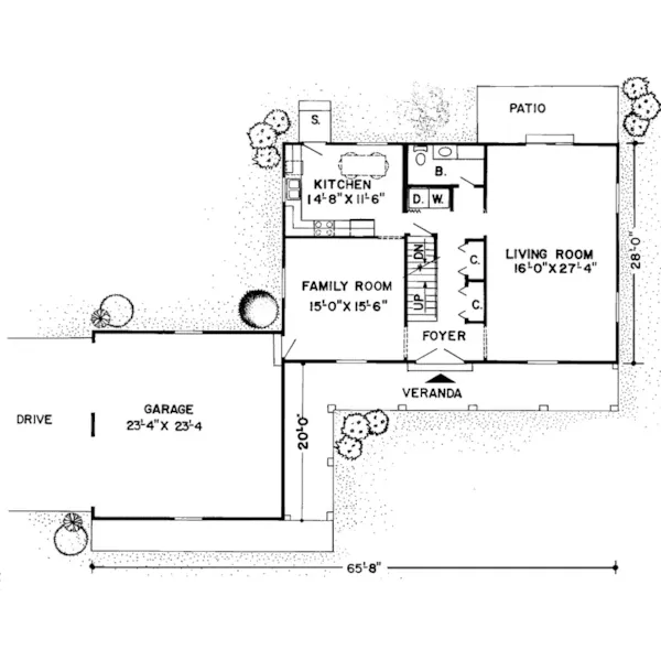 Santa Fe House Plan First Floor - Garner Palm Florida Home 038D-0108 - Search House Plans and More