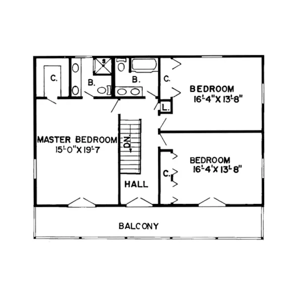 Santa Fe House Plan Second Floor - Garner Palm Florida Home 038D-0108 - Search House Plans and More