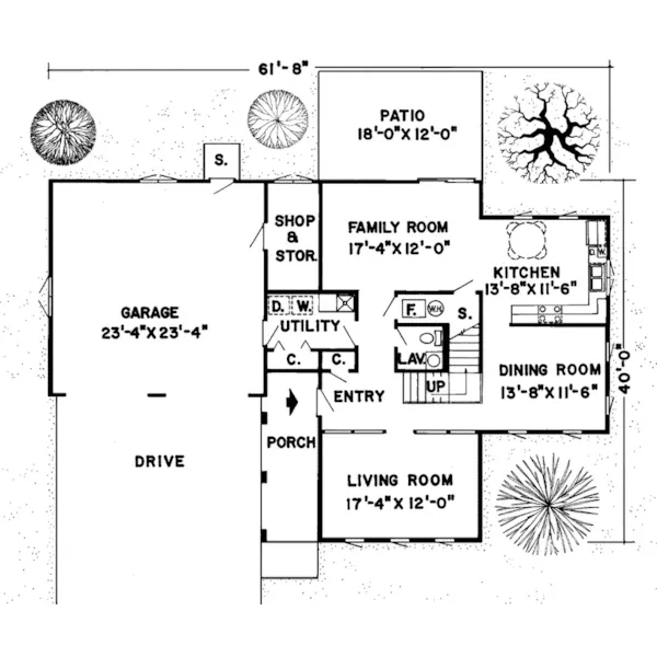 Contemporary House Plan First Floor - Halcyon Hill Modern Two-Story Home 038D-0116 - Search House Plans and More