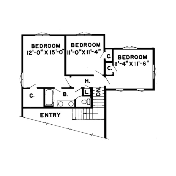 Contemporary House Plan Second Floor - Halcyon Hill Modern Two-Story Home 038D-0116 - Search House Plans and More