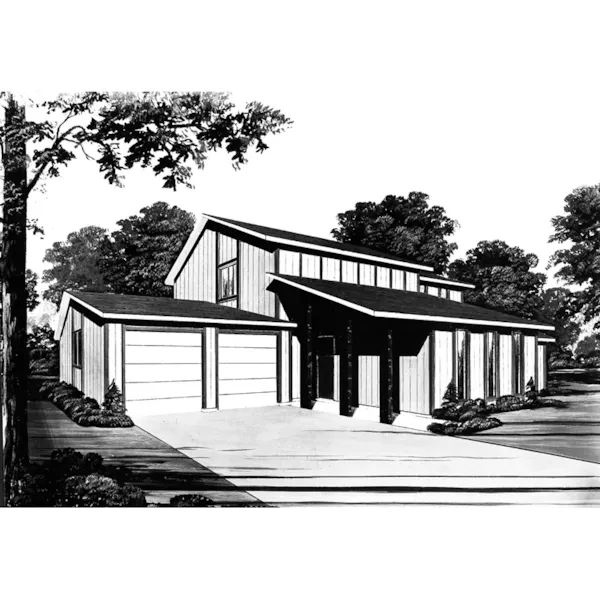 Contemporary House Plan Front of Home - Halcyon Hill Modern Two-Story Home 038D-0116 - Search House Plans and More