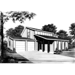 Contemporary House Plan Front of Home - Halcyon Hill Modern Two-Story Home 038D-0116 - Search House Plans and More