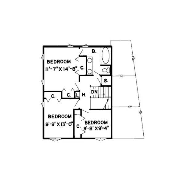 Modern House Plan Second Floor - Montego Contemporary Home 038D-0118 - Shop House Plans and More