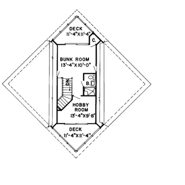 Lake House Plan Second Floor - Keystone Canyon Rustic Home 038D-0120 - Search House Plans and More