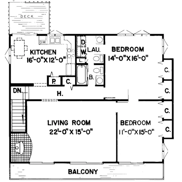 Mountain House Plan First Floor - Mountaintop Rustic Home 038D-0121 - Shop House Plans and More