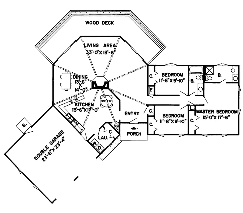 Ranch House Plan First Floor - Thoroughbred Contemporary Home 038D-0126 - Shop House Plans and More