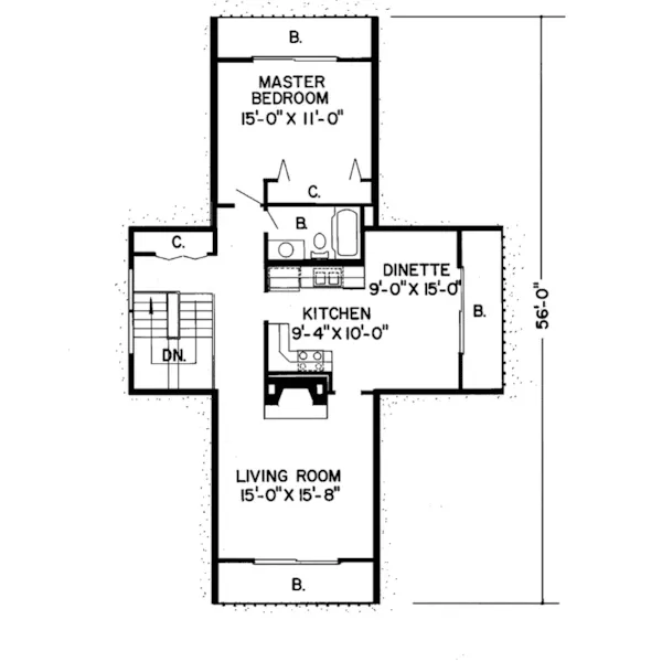 Vacation House Plan First Floor - Marveline Mill Contemporary Home 038D-0127 - Shop House Plans and More