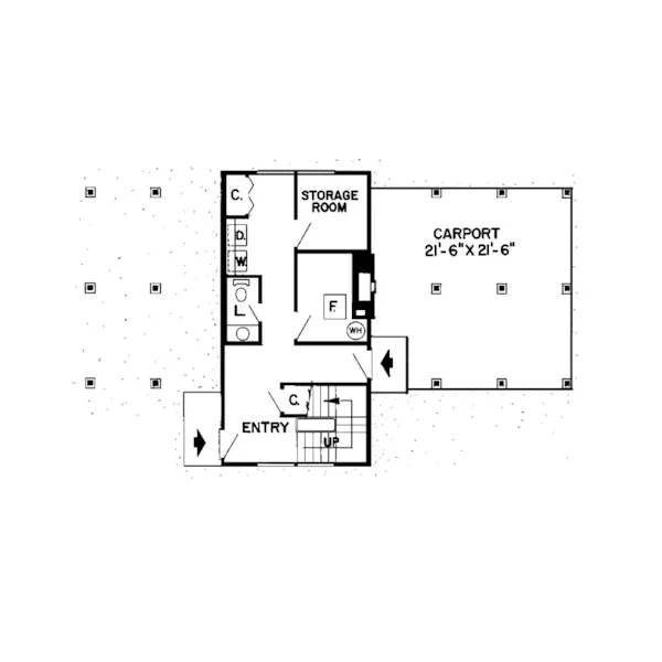 Rustic House Plan First Floor - Matson Mill Contemporary Home 038D-0128 - Shop House Plans and More