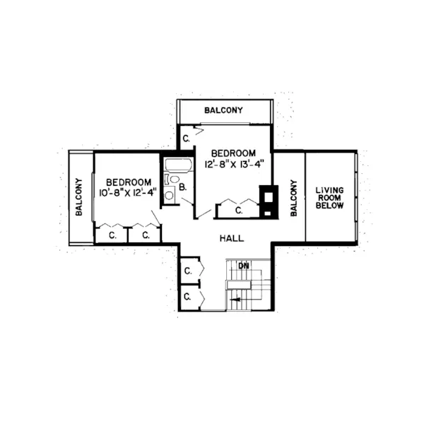 Rustic House Plan Third Floor - Matson Mill Contemporary Home 038D-0128 - Shop House Plans and More