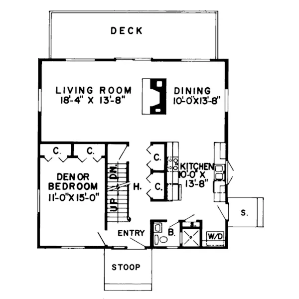 Mountain House Plan First Floor - Arapahoe Rustic Lake Home 038D-0129 - Search House Plans and More