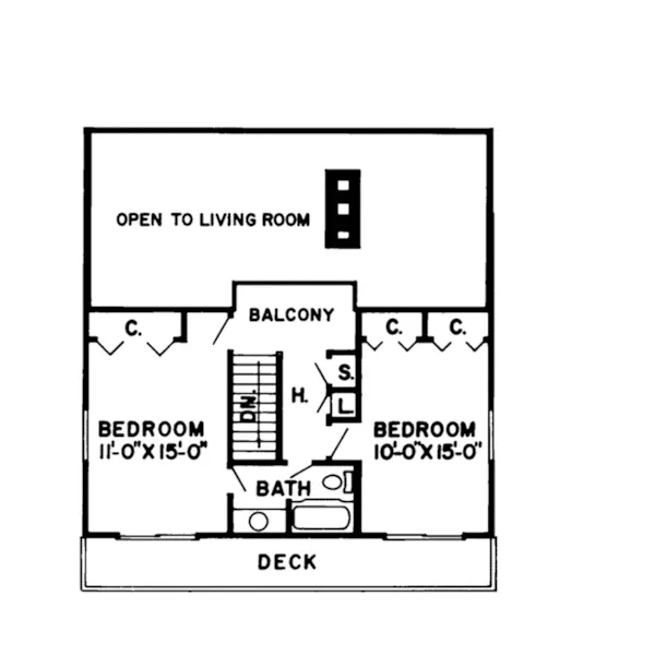 Mountain House Plan Second Floor - Arapahoe Rustic Lake Home 038D-0129 - Search House Plans and More