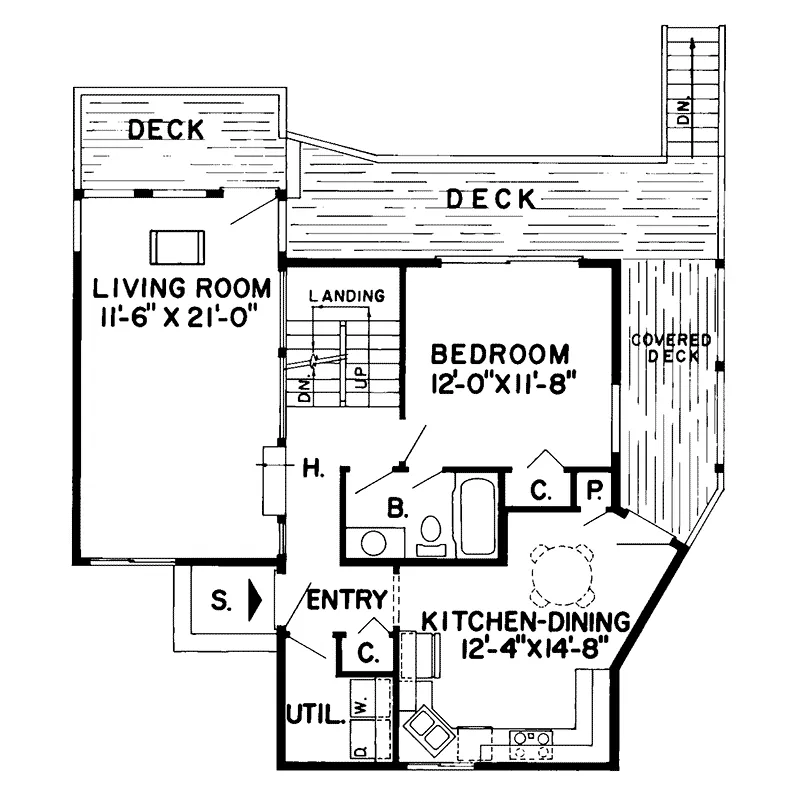 Vacation House Plan First Floor - Gondola Rustic Mountain Home 038D-0139 - Search House Plans and More