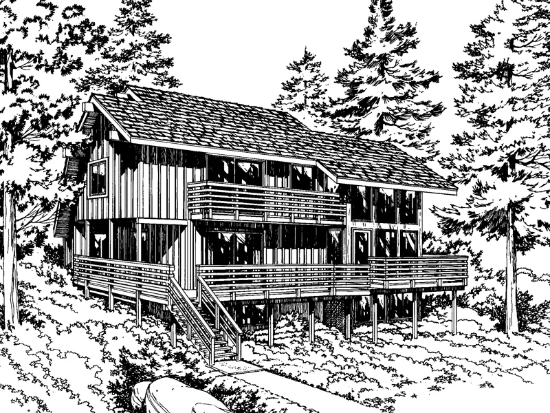 Mountain House Plan Front Image of House - Gondola Rustic Mountain Home 038D-0139 - Search House Plans and More