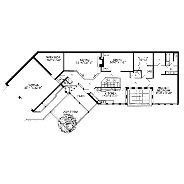 Berm House Plan First Floor - Halsgame Rustic Berm Home 038D-0140 - Search House Plans and More