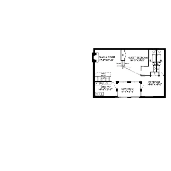 Berm House Plan Lower Level Floor - Halsgame Rustic Berm Home 038D-0140 - Search House Plans and More