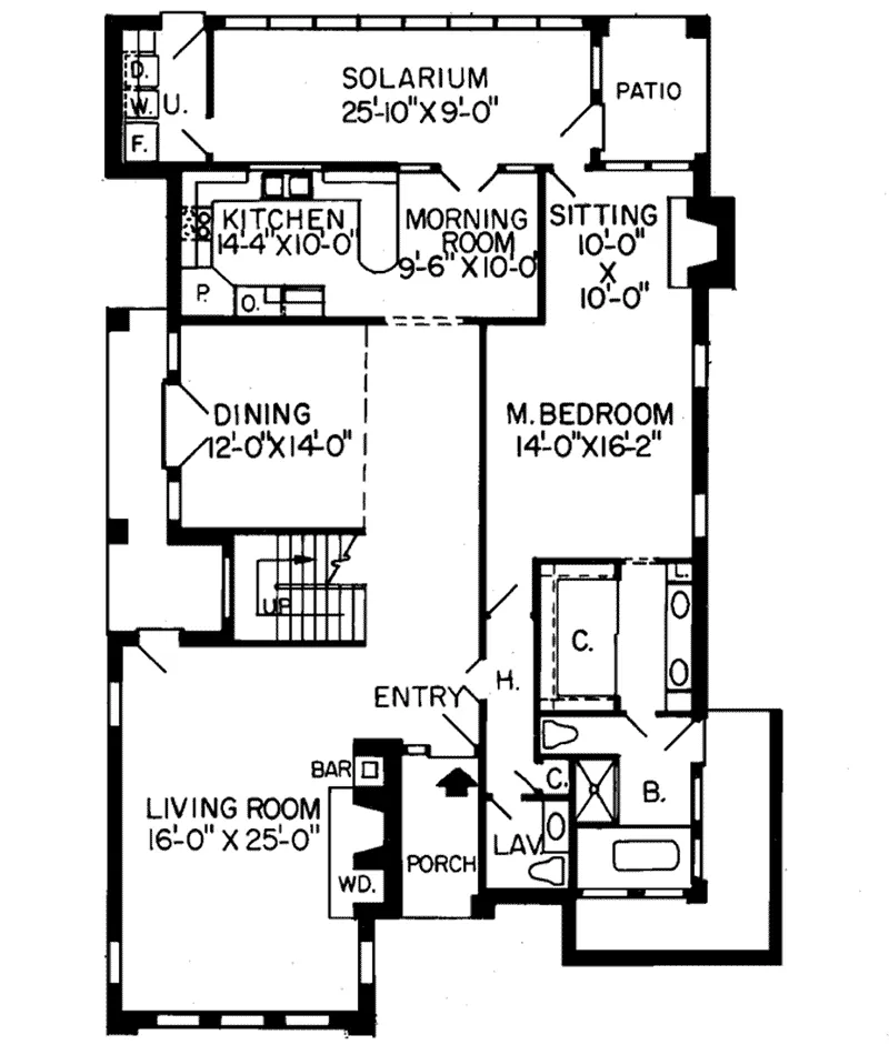 Country French House Plan First Floor - Northdale Traditional Home 038D-0145 - Shop House Plans and More