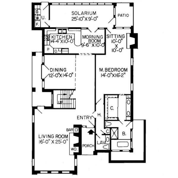 Country French House Plan First Floor - Northdale Traditional Home 038D-0145 - Shop House Plans and More