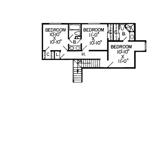 Southern House Plan Second Floor - Cherry Hill European Home 038D-0149 - Search House Plans and More