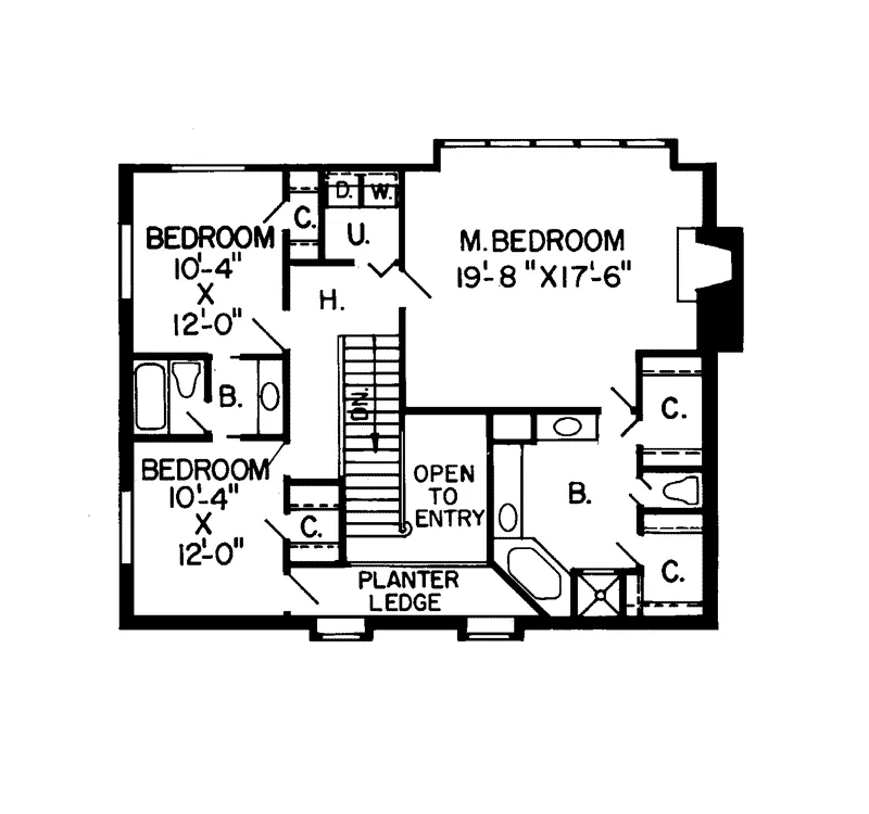 Southern House Plan Second Floor - Justine Place Traditional Home 038D-0150 - Search House Plans and More
