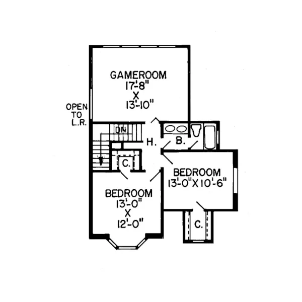 Tudor House Plan Second Floor - Ridgebrook Tudor Home 038D-0151 - Shop House Plans and More