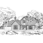 Tudor House Plan Front of Home - Ridgebrook Tudor Home 038D-0151 - Shop House Plans and More