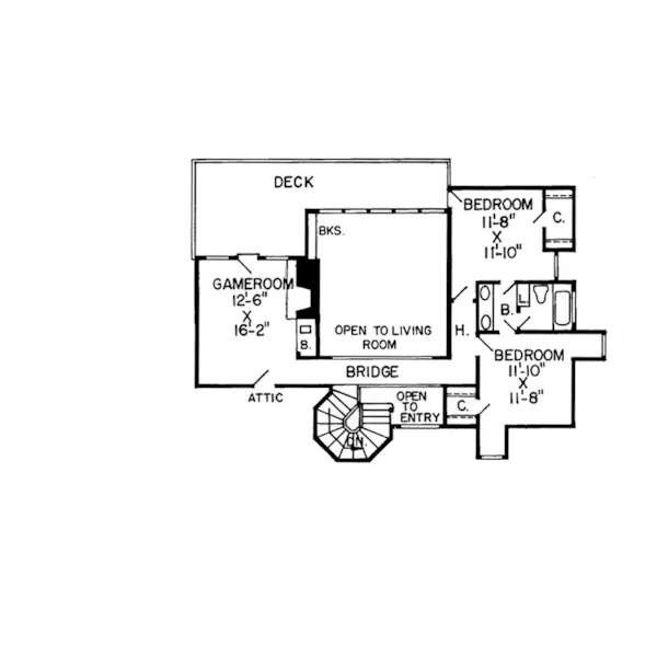 Country House Plan Second Floor - Bromley Park Tudor Home 038D-0153 - Search House Plans and More