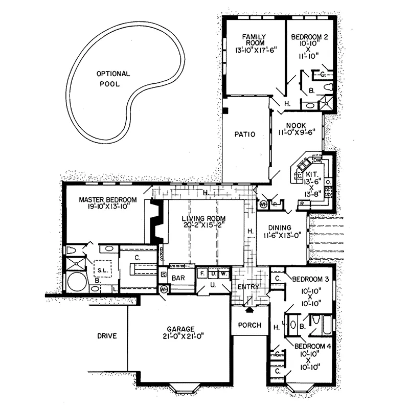 Modern House Plan First Floor - Brooke Traditional Home 038D-0154 - Search House Plans and More