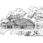 Ranch House Plan Front of Home - Monteleone Ranch Home 038D-0158 - Shop House Plans and More