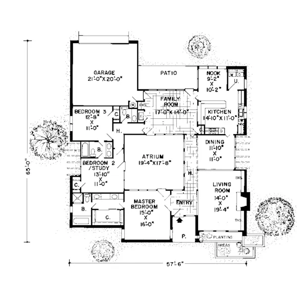 Modern House Plan First Floor - Wittmund Contemporary Home 038D-0163 - Shop House Plans and More