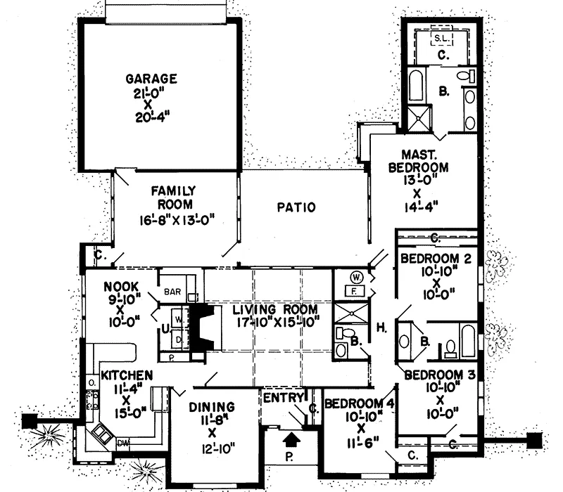 Modern House Plan First Floor - Tahoe Valley Contemporary Home 038D-0165 - Shop House Plans and More