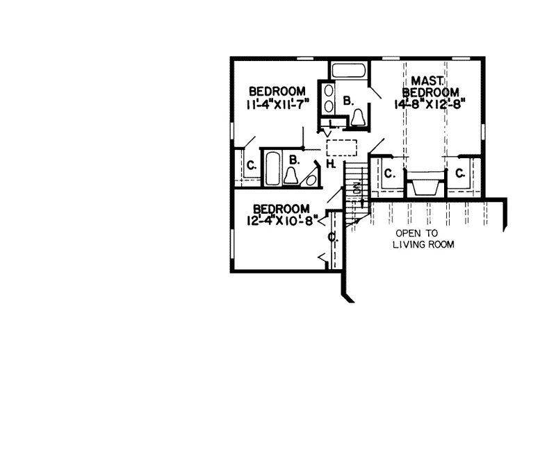 Waterfront House Plan Second Floor - Hallstead Hill Rustic Home 038D-0167 - Search House Plans and More