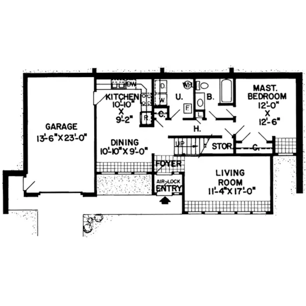 Contemporary House Plan First Floor - Genes Cove Contemporary Home 038D-0168 - Search House Plans and More