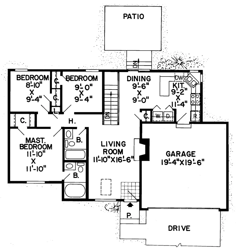 Modern House Plan First Floor - Thornhurst Contemporary Home 038D-0169 - Shop House Plans and More