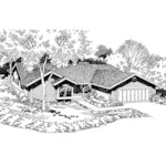 Contemporary House Plan Front of Home - Dorene Bay Contemporary Ranch Home 038D-0171 - Search House Plans and More