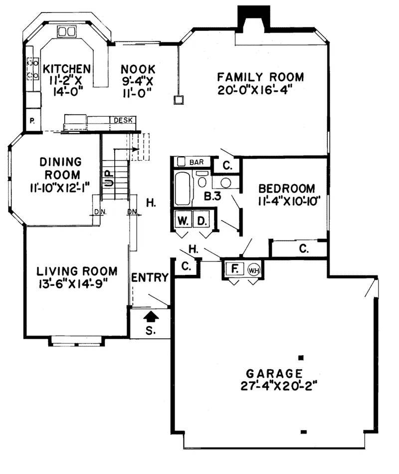 Traditional House Plan First Floor - Teakwood Contemporary Home 038D-0172 - Shop House Plans and More
