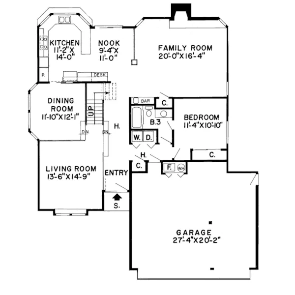 Southern House Plan First Floor - Teakwood Contemporary Home 038D-0172 - Shop House Plans and More