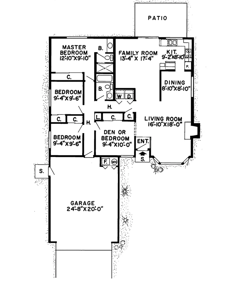 Contemporary House Plan First Floor - Shetland Traditional Home 038D-0174 - Shop House Plans and More