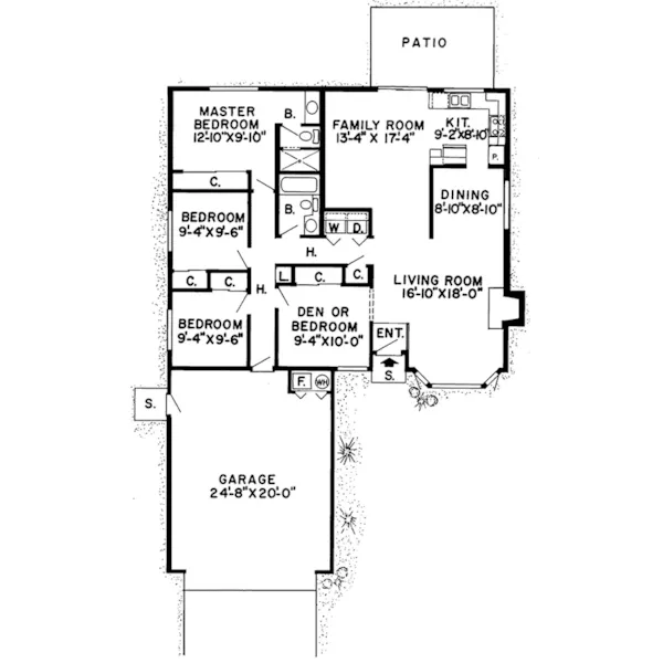 Country House Plan First Floor - Shetland Traditional Home 038D-0174 - Shop House Plans and More