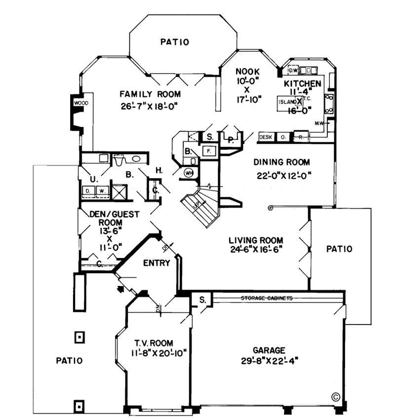 Luxury House Plan First Floor - Thunder Bay Sunbelt Home 038D-0175 - Shop House Plans and More