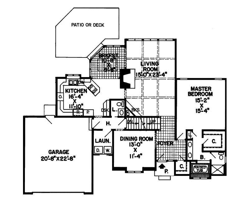 Southern House Plan First Floor - Fairlane European Home 038D-0177 - Search House Plans and More