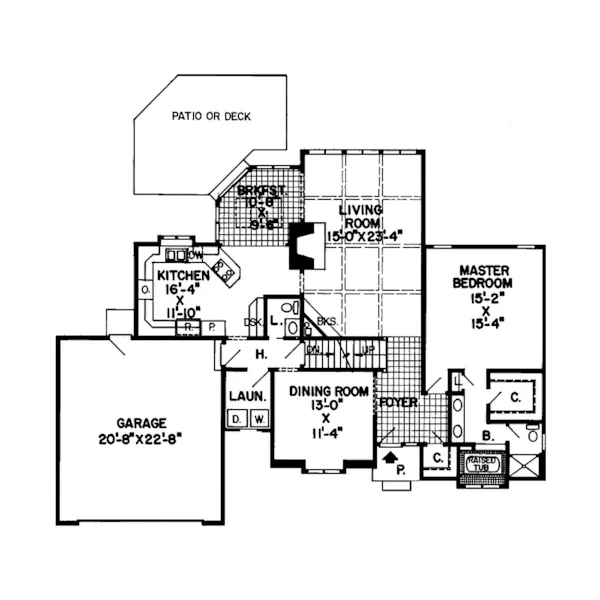 Craftsman House Plan First Floor - Fairlane European Home 038D-0177 - Search House Plans and More