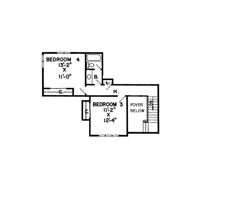 English Cottage House Plan Second Floor - Percheron Tudor Home 038D-0178 - Shop House Plans and More