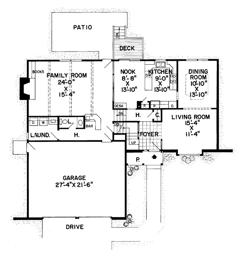 Tudor House Plan First Floor - Primgarden Parc Tudor Home 038D-0179 - Shop House Plans and More