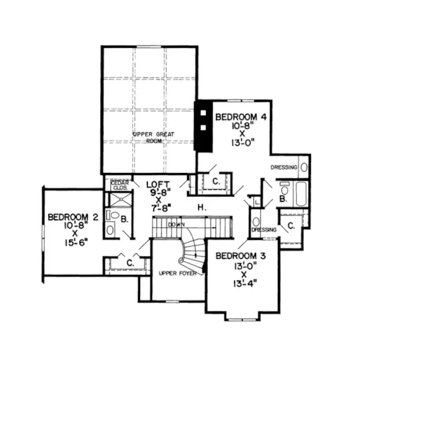 Contemporary House Plan Second Floor - Rhine Point European Home 038D-0182 - Shop House Plans and More