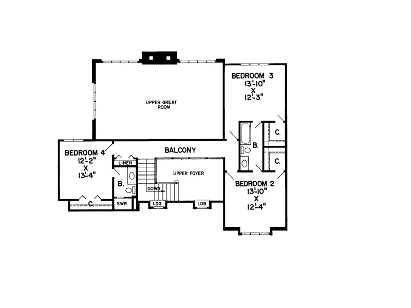 Country House Plan Second Floor - Glenmill Country French Home 038D-0183 - Search House Plans and More
