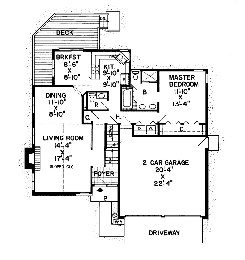 Modern House Plan First Floor - Raferty Peak Rustic Home 038D-0184 - Shop House Plans and More