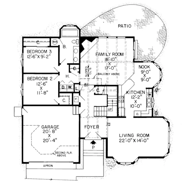 Southern House Plan First Floor - Estuary Contemporary Home 038D-0185 - Search House Plans and More