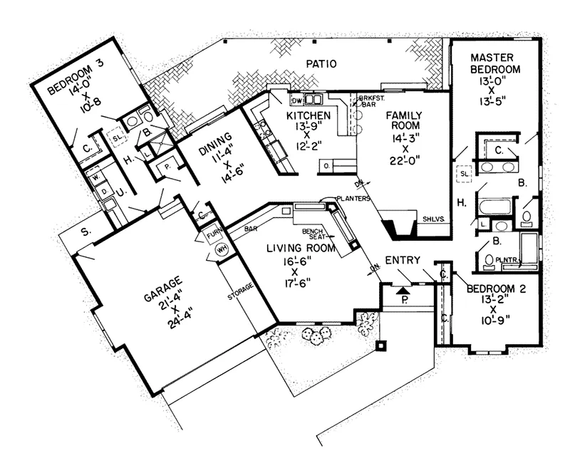 Traditional House Plan First Floor - Tidewater Place Modern Home 038D-0187 - Shop House Plans and More