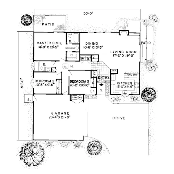 Traditional House Plan First Floor - Woodchase Lake Contemporary Home 038D-0188 - Shop House Plans and More